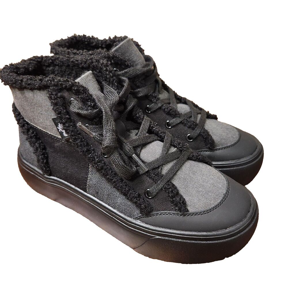 Womens Rocket Dog Flair Platform Patchwork Trainers Black, Corduroy Size US 6.5